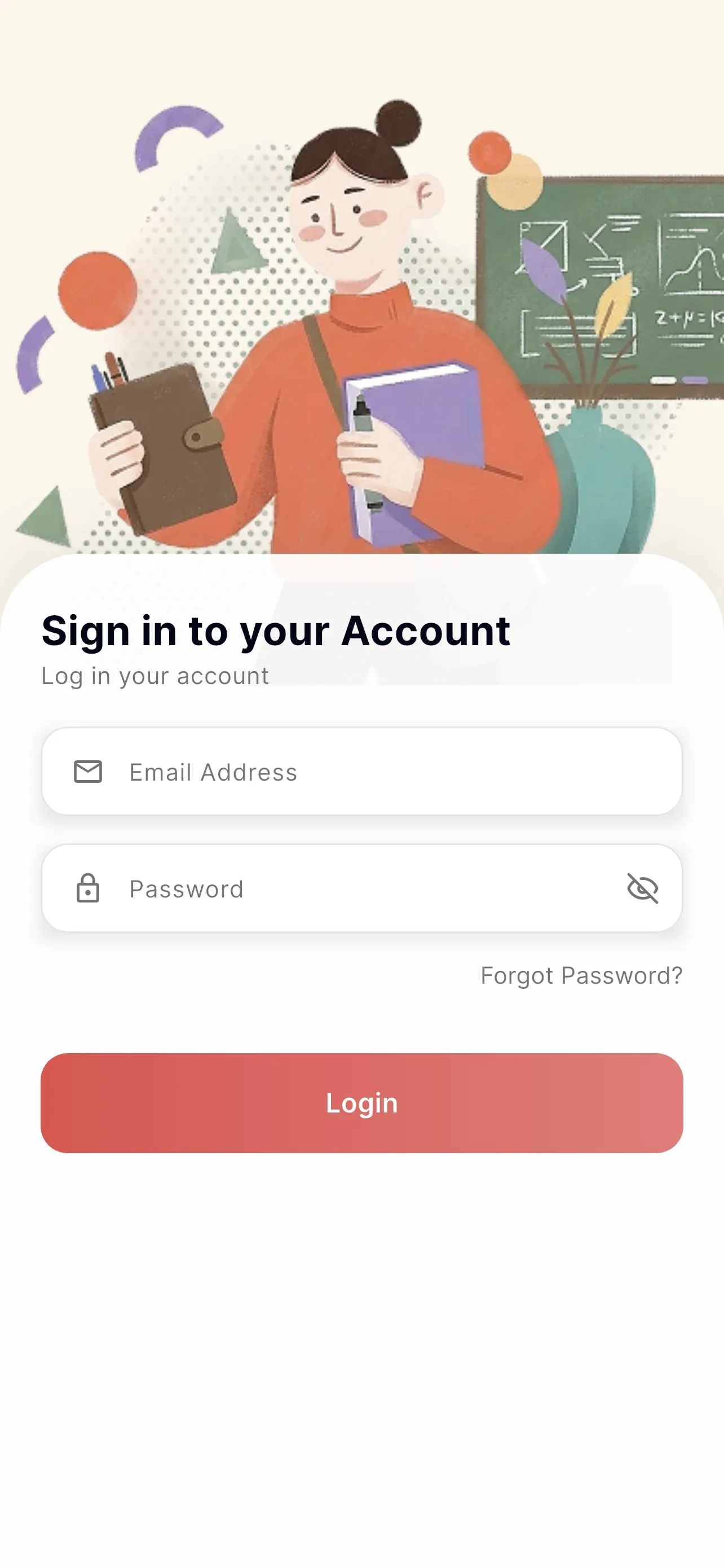 Login screen